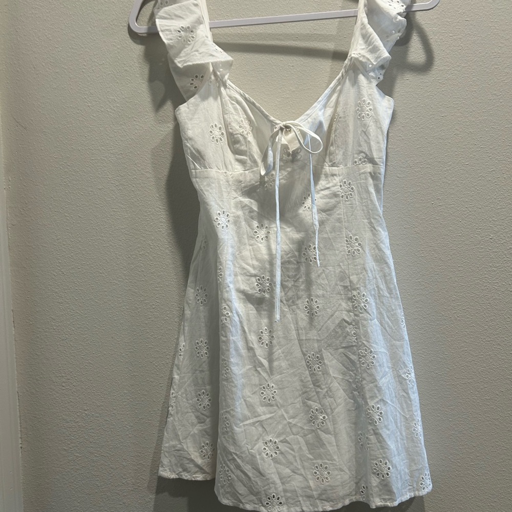 Lulu's White Ruffle Mini Dress - Picture 2 of 4